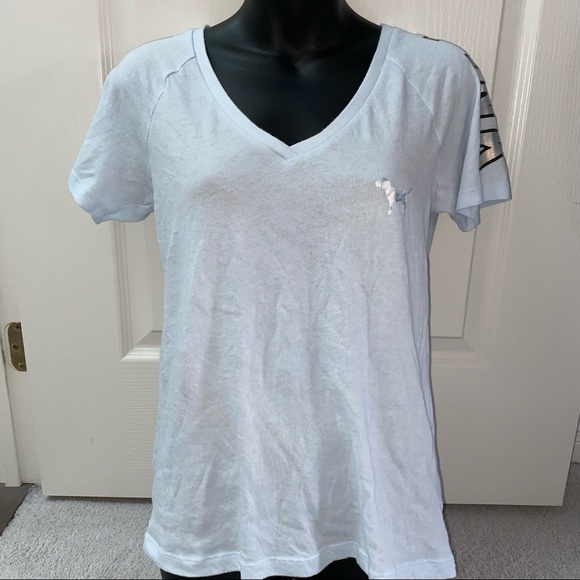 PINK V-Neck T-shirt with Sequins - Picture 9 of 9